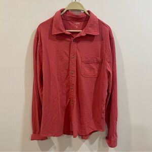 J. Crew Women’s Cotton Button Down Shirt Red. Sz Large